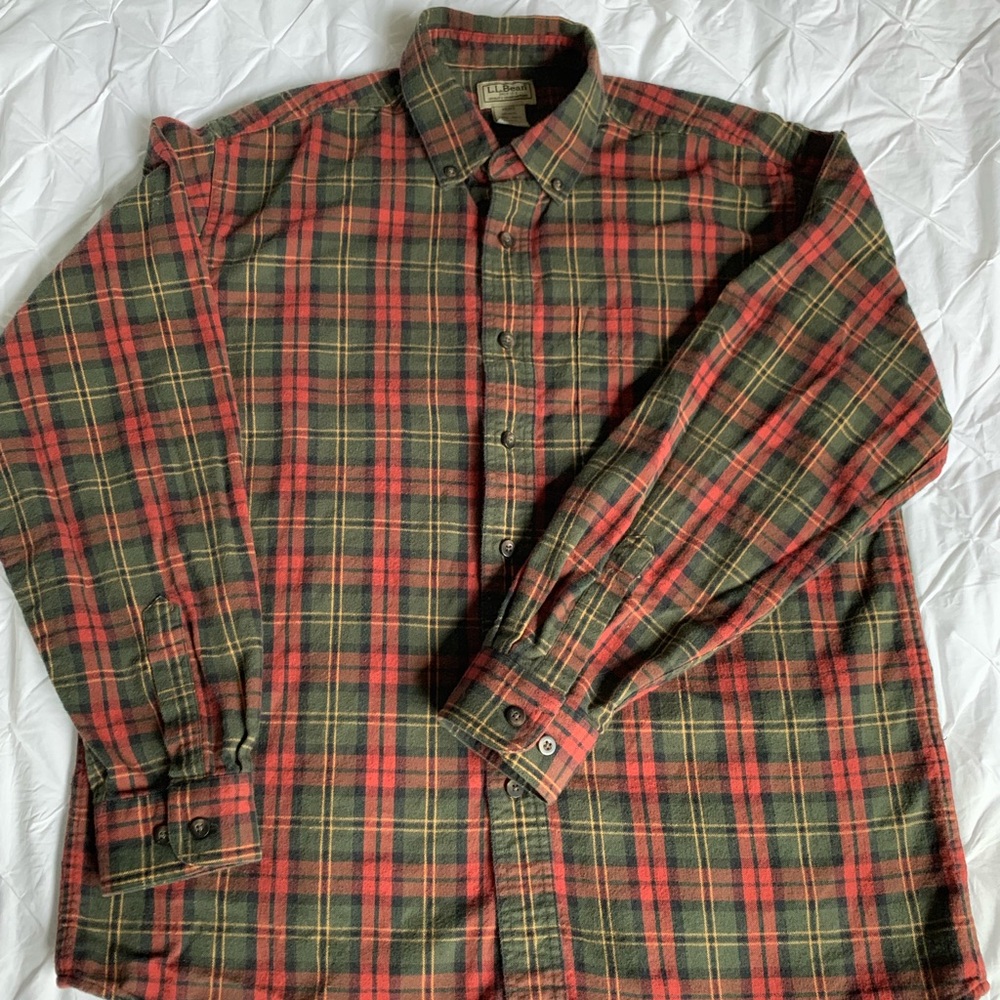 L.L. Bean flannel button down shirt